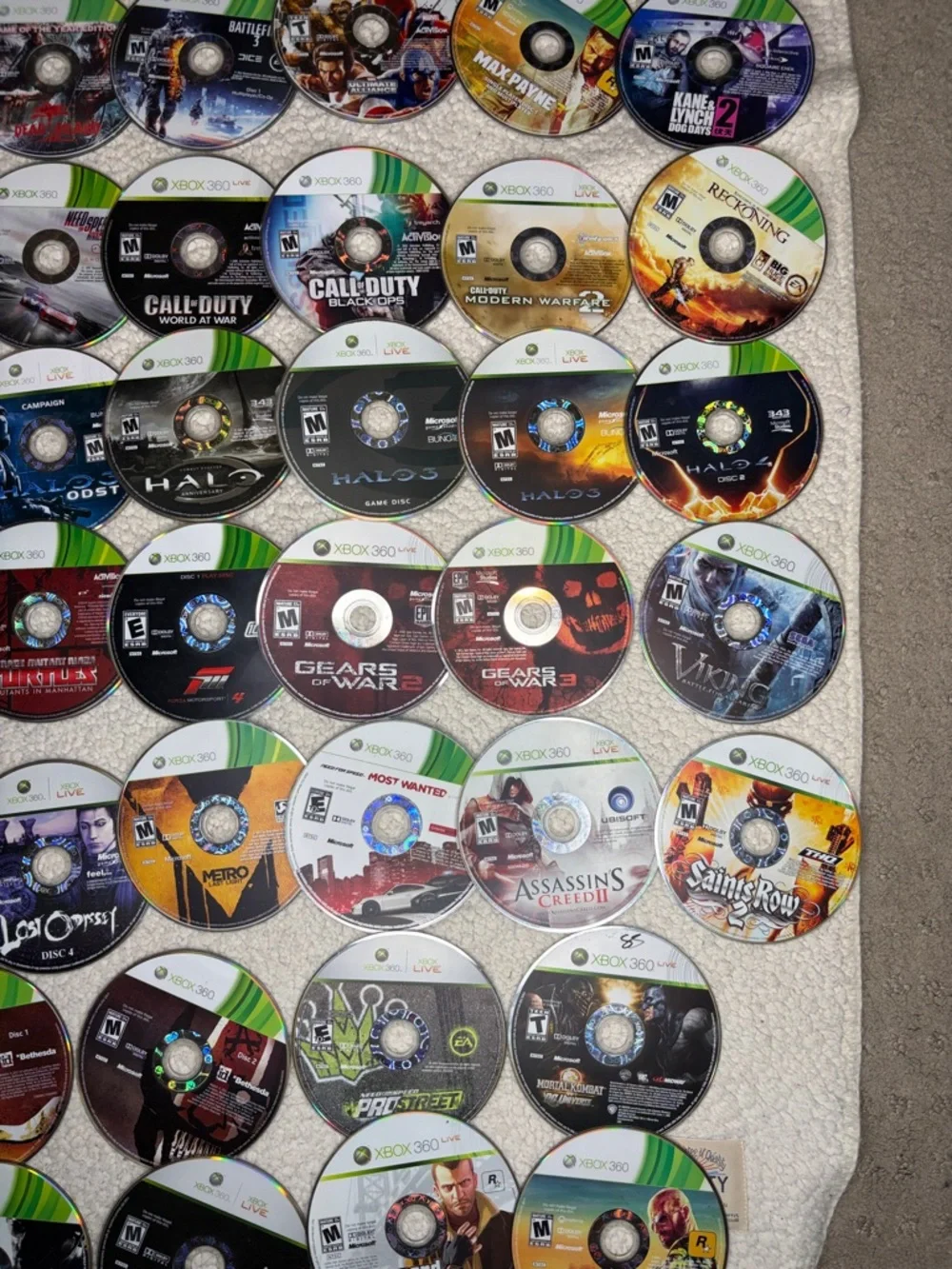 Set of 62 XBox 360 Video Games
